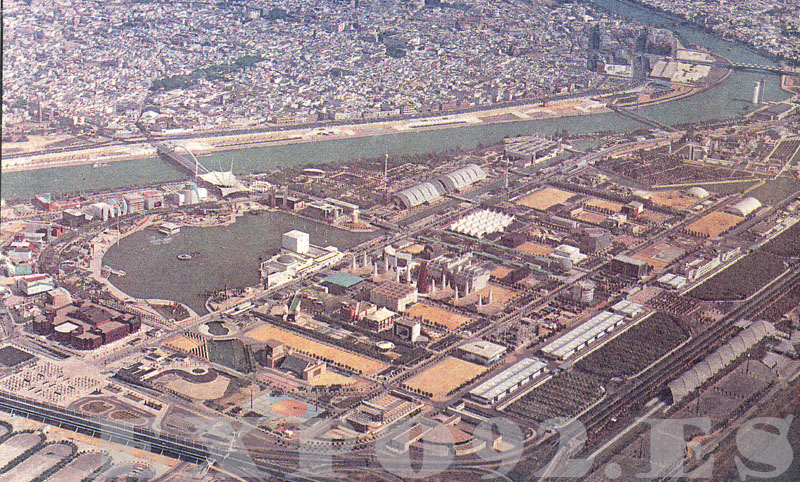 Vista aérea del recinto de la Cartuja a finales de 1993