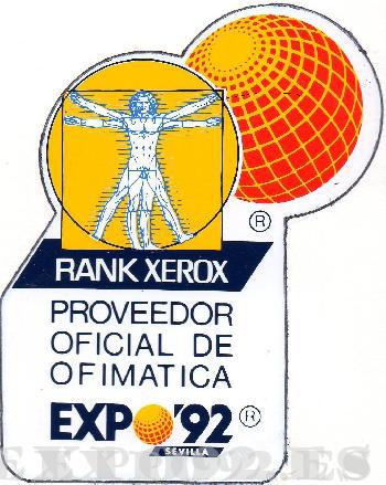Rarisima pegatina de Rank Xerox retirada por estar el logo de expo 92 detras