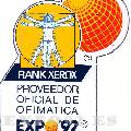 Rarisima pegatina de Rank Xerox retirada por estar el logo de expo 92 detras